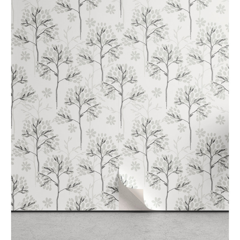 Panneau de papier peint adhésif Illait Leafy Branches, L 13 po x L 100 po
