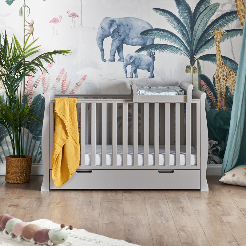 Stamford Classic Cot Bed with Cot Top Changer, White/Grey