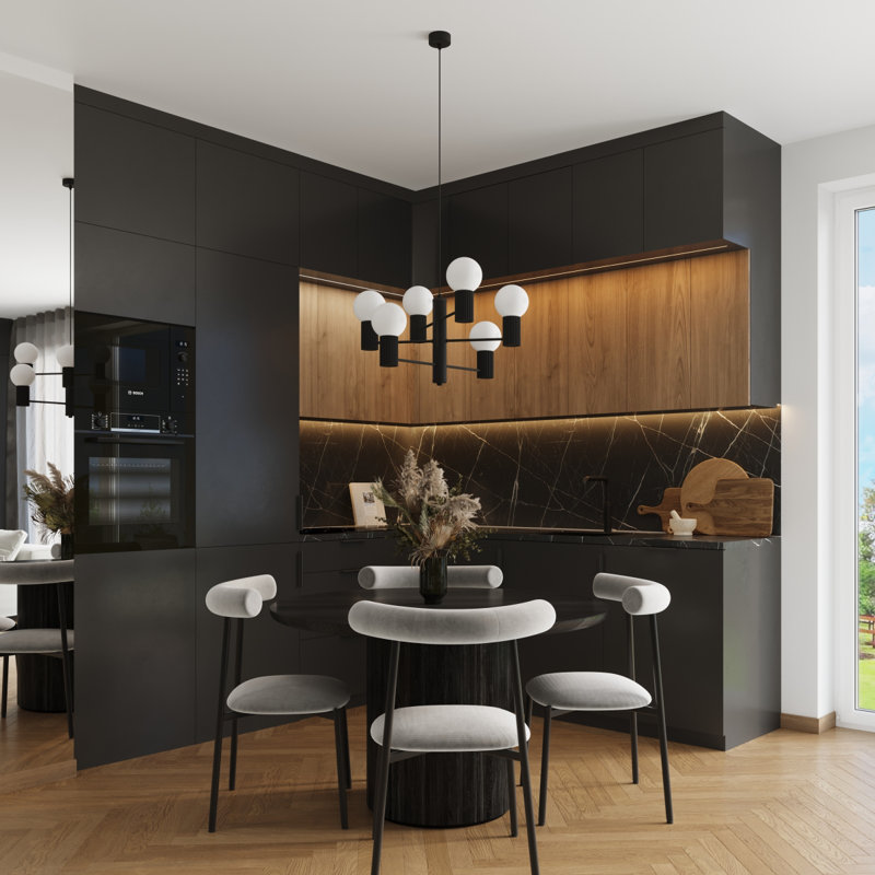 Wynnwood 6 - Light Chandelier, Black