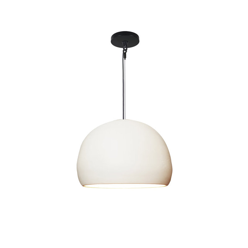 Clay 1 - Light Pendant, Black Fabric, Matte White