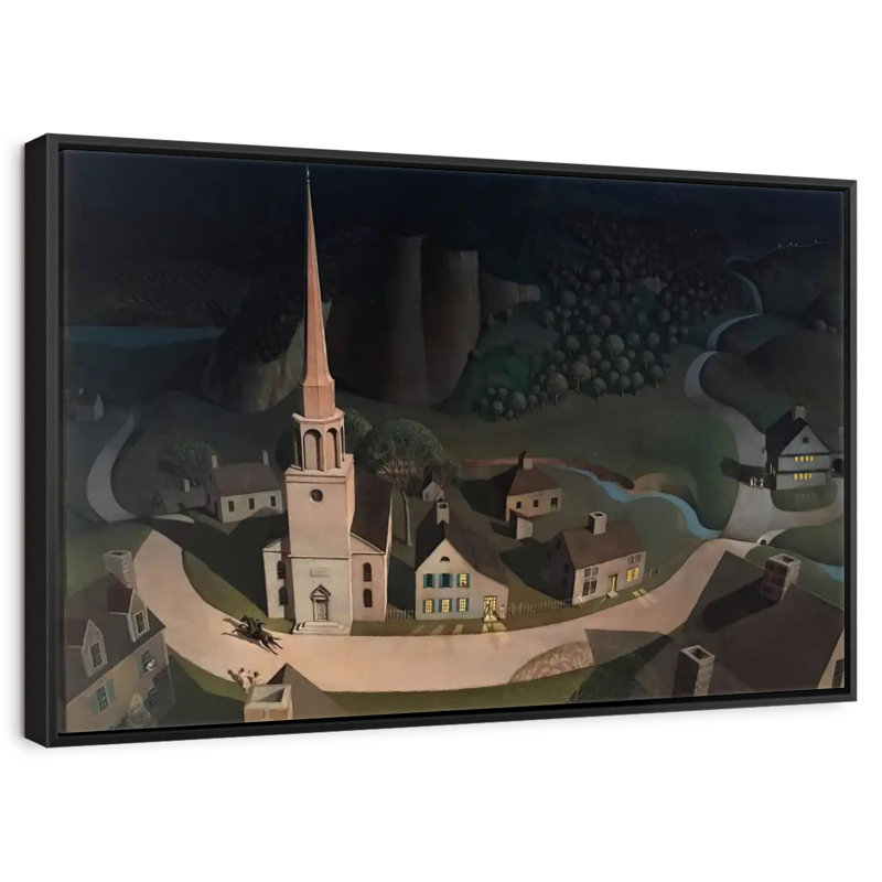 Tour de minuit de Paul Revere, 43 po x 29 po, Cadre flottant noir