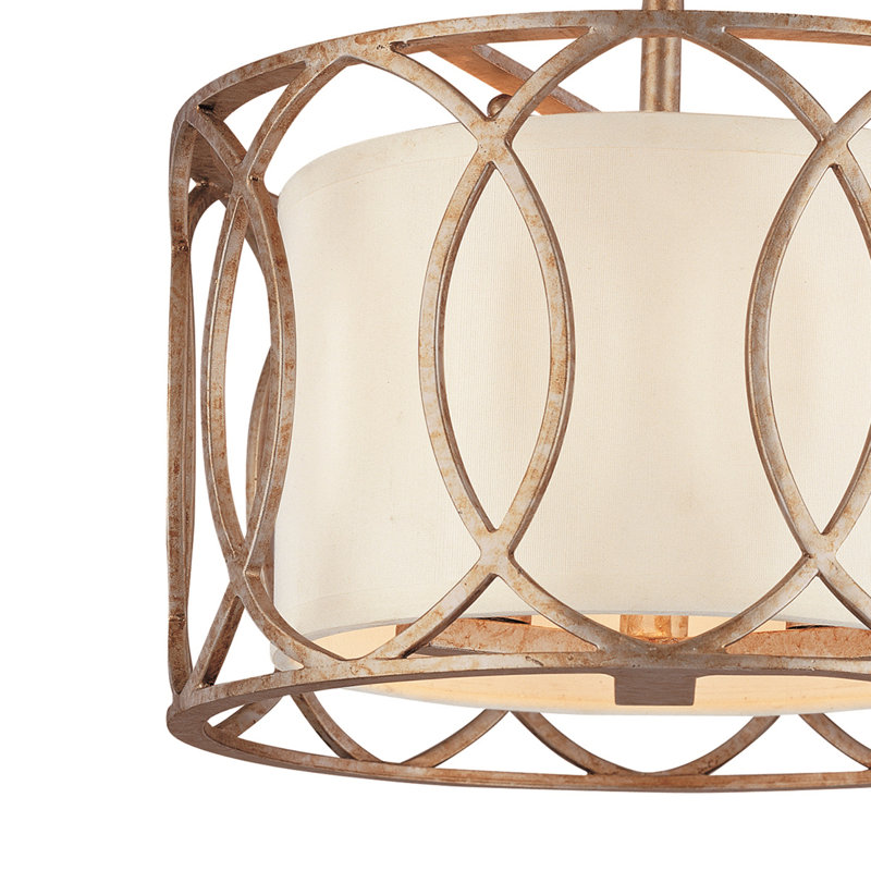 3 - Light Flush Mount, Silver Gold