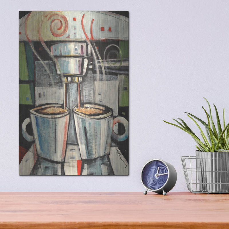 «Barista» par Tim Nyberg, art mural en métal de luxe «Barista» par Tim Nyberg, H 16 po x l 12 po