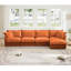 Canapé modulaire long en L avec housse avec housse, canapé 4 places avec accoudoirs polyvalents, canapé à assise profonde en chenille avec 2 grands coussins, canapé confortable pour le salon, appartement, tissu en chenille-563415689-563415690-563415691