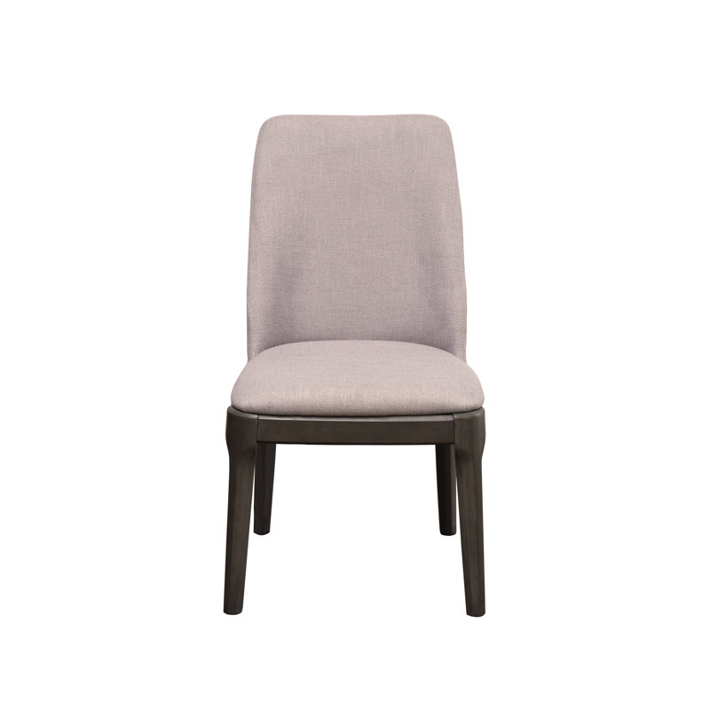 Chaise d'appoint Madan en lin gris clair et chêne gris (ensemble de 2)