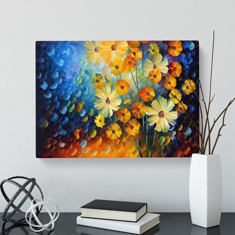 Painted Wildflowers Vol.3 Abstract - Wrapped Canvas, 40cm H x 60cm W x 3cm D
