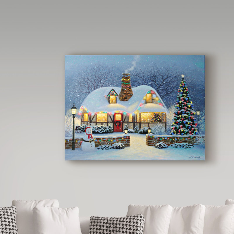Reproduction de peinture acrylique sur toile tendue H Candlelight Christmas, H 24 po x l 32 po x P 2 po