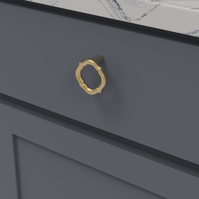 Trellis Collection Pendant Pull 2 Inch Diameter   , Brushed Golden Brass