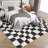 Abstract Checkered Machine Washable Rug for Living Room Geometric Non-Slip Rug for Bedroom Dining Room Office Nursery Playroom Teen Dorm-102500134