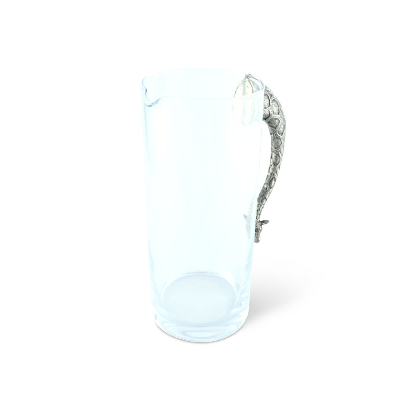Pichet en verre safari avec poignée en étain girafe