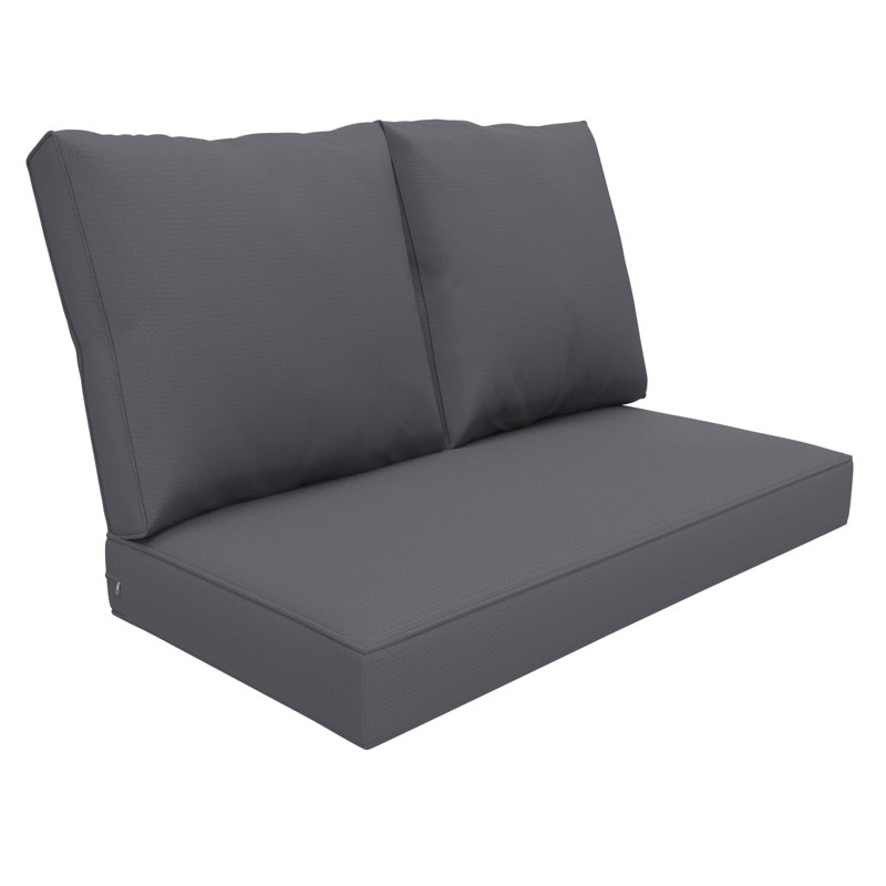 Outdoor Loveseat Cushion, Deep Seat/Back Replacement Cushion 5 Inch, Grey