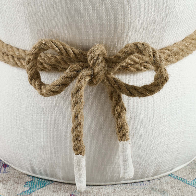 Repose-pieds Beat Nautical Rope, Polyester blanc
