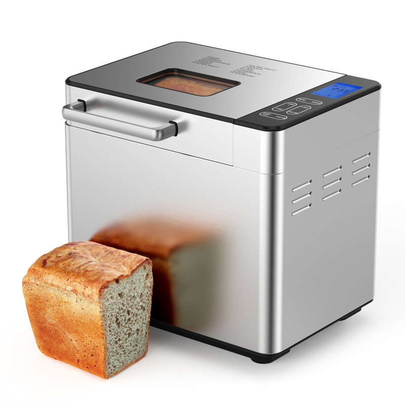 Simzlife Bread Maker, 2LB Dough & Bread Maker Machine with Auto Fruit and Nut Dispenser, Fit for 3 Loaf Sizes & 3 Crust Colors