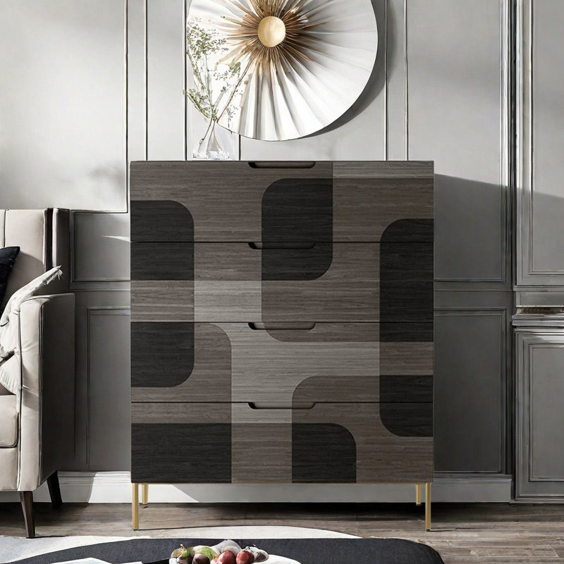 Commode d'appoint moderne et rétro, Gris