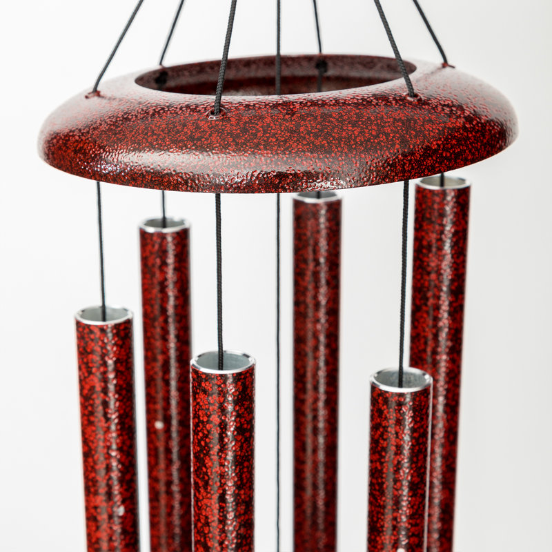 Ruby Splash Aluminum Wind Chime with Circular Design