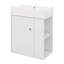 Meuble-lavabo flottant 21,6 po avec lavabo, petit meuble-lavabo mural avec lavabo en céramique, rangement ouvert à droite