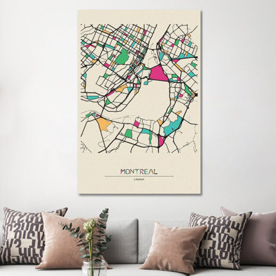 " Montreal, Canada Map " by Ayse Deniz Akerman