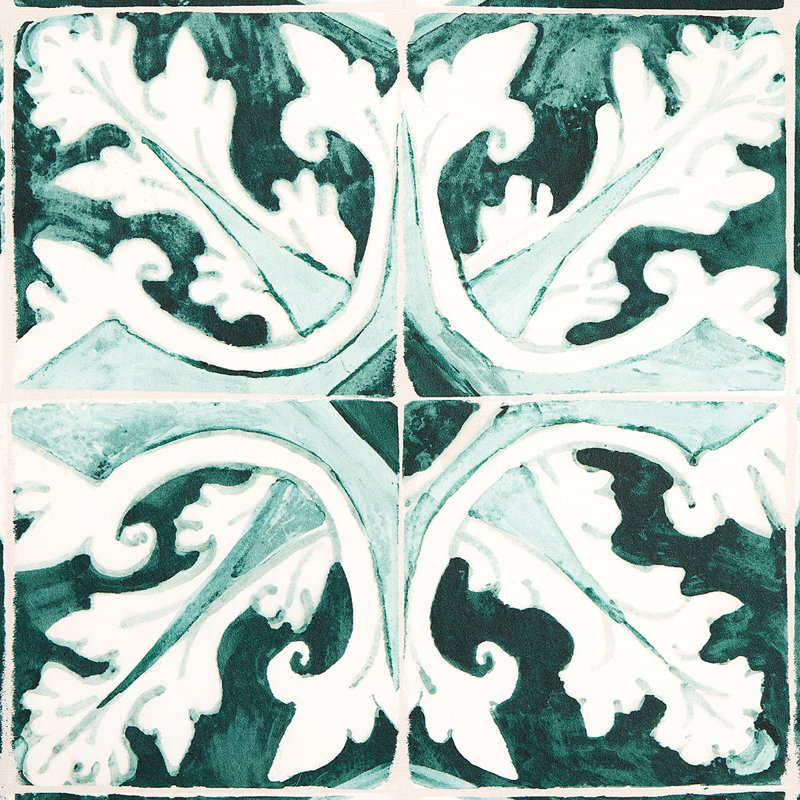Papier peint Schumacher x Mary McDonald Azulejos, Émeraude