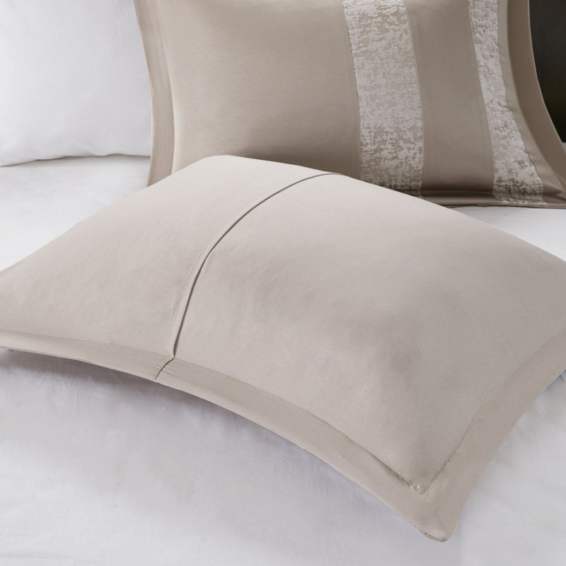 Ensemble d'édredon luxueux en chenille, polyester, très grand taupe moderne