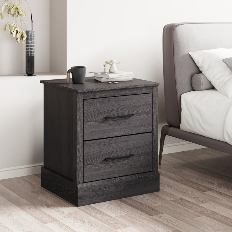 Elishua 18.5'' W Nightstand, Dark Gray Oak