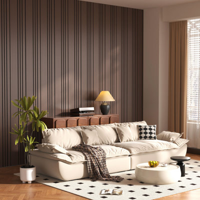 8 panneaux muraux à lattes en bois 3D de 23,6 po x 23,6 po, 8 panneaux décoratifs insonorisants pour murs intérieurs