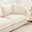 Élégant 3 avec 3 repose-pieds, chenille crème, idéal pour le salon Home Cinéma confortable en chenille, assise