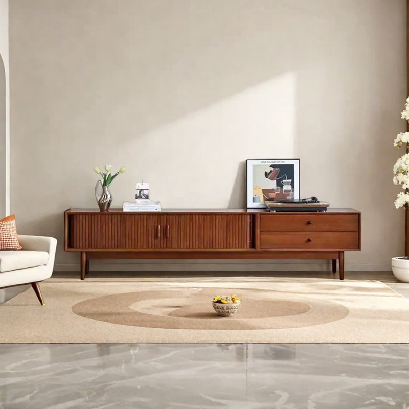 Meuble télé de style rétro avec rangement spacieux, 70.86