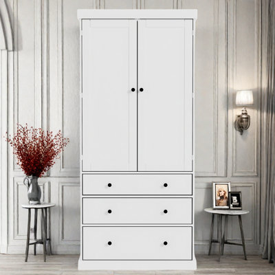 Farmhouse Kitchen Pantry With 3 Adjustable Shelves, 8 Door Shelves And 3 Drawers by Lark Manor