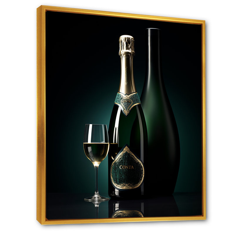 Prestiges profil vert champagne I - vin et champagne, reproduction d'art sur toile, H 20 po x l 12 po x P 1 po