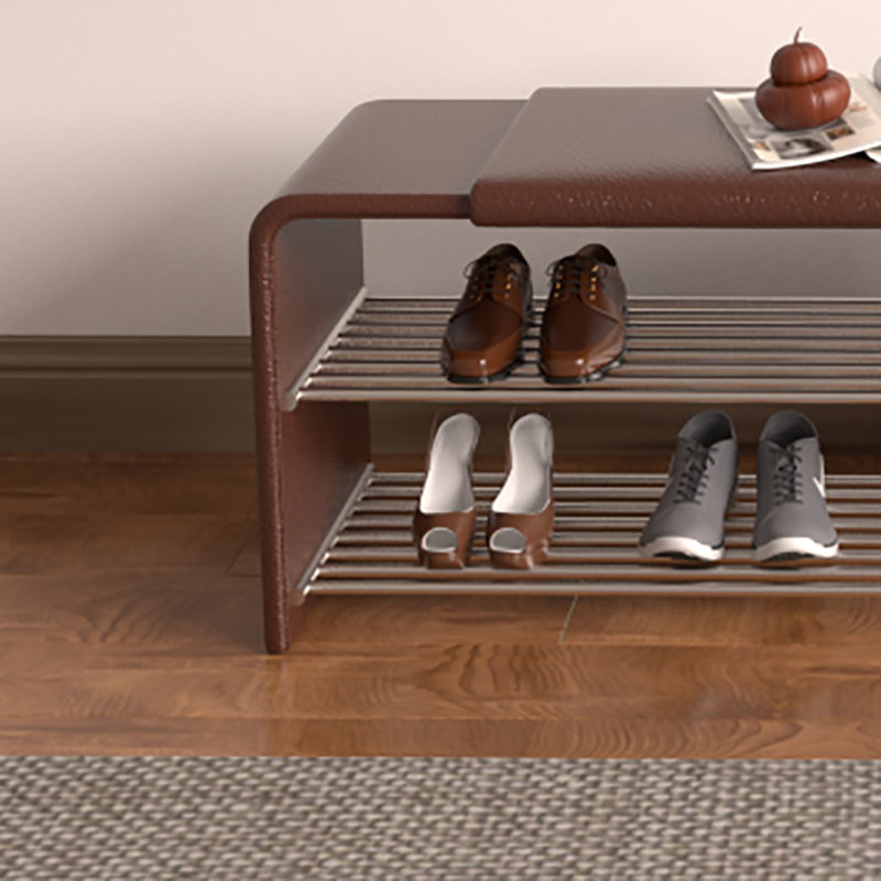31,5 Tabouret avec range-chaussures, Café