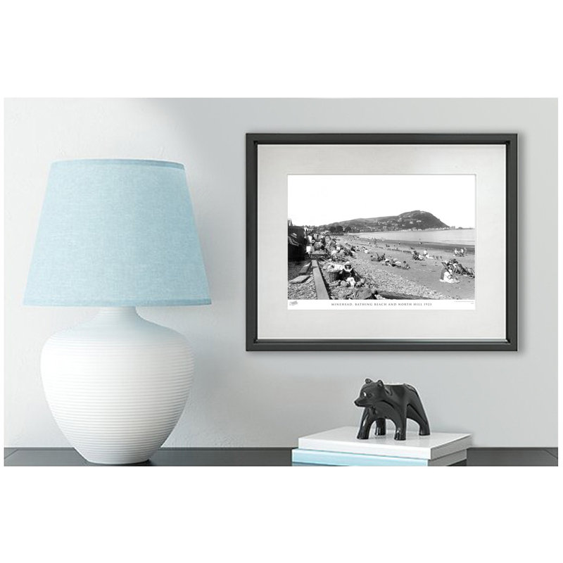 Minehead, Bathing Beach And North Hill 1923 - Single Picture Frame Print, 40cm H x 50cm W x 2.3cm D