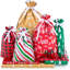 36 sacs de Noël à cordon de rangement assortis, sac en plastique réutilisable pour les fêtes de Noël, cadeaux, cadeaux