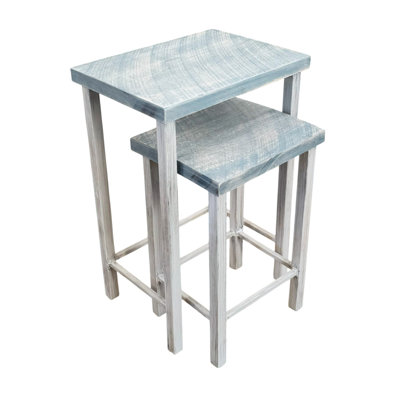 Tables gigognes en fer ardoise Cottage / Rough