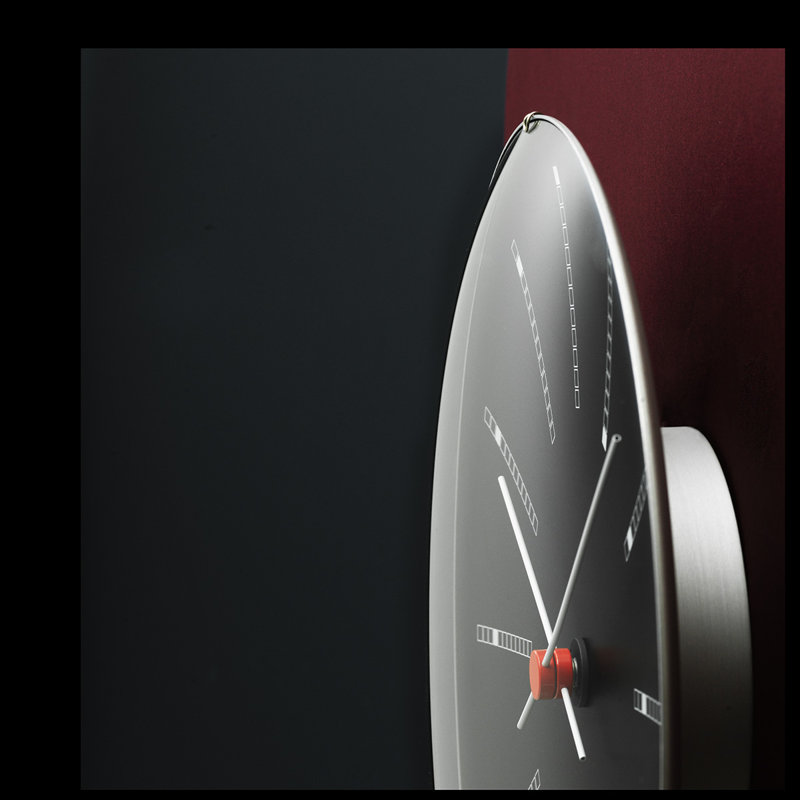 Bankers Metal Wall Clock, Large, Black/White/Red