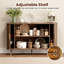 Buffet de 122 cm avec rangement et porte coulissante, noyer-1140447431