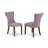 7 Piece Kitchen Table & Chairs Set Consist of a Round Dining Room Table with Pedestal and 6 Dahlia Linen Fabric Upholstered Chairs, Distressed Jacobean-1806482167