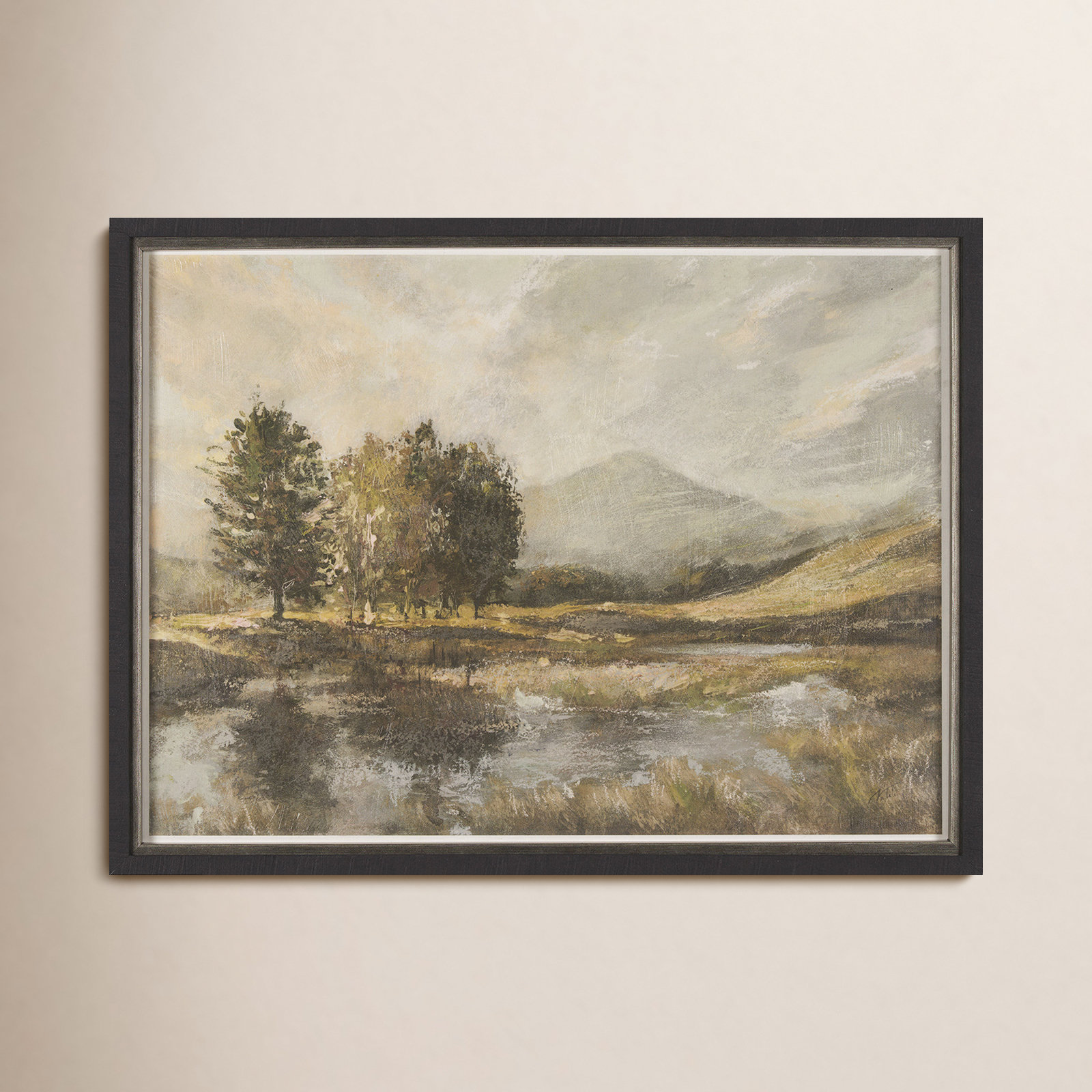 Greeicy Style Landscape IV By Studio A Hand Embellished Framed Art Print, 31.5" H x 31.5" W x 1.6" D, Old Style Landscape IV
