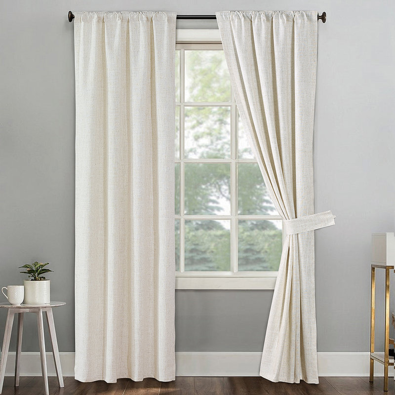 Dodoma Rod Pocket Curtain Panels, 38" W x 84" L, Beige
