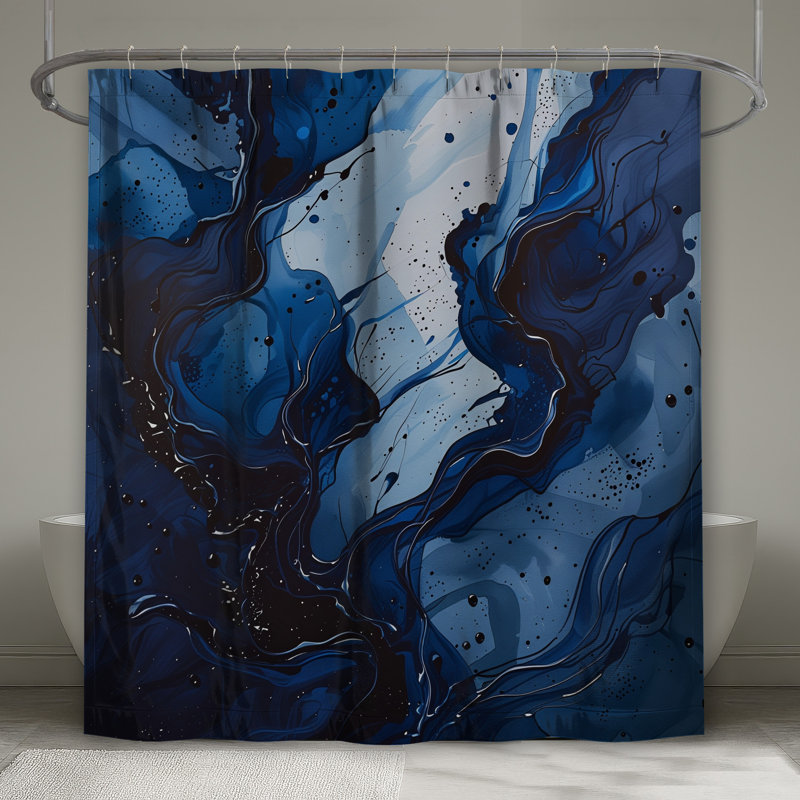 Rideau de douche Abstract Waves - Abstract Modern Decor, 70in W x 72in H