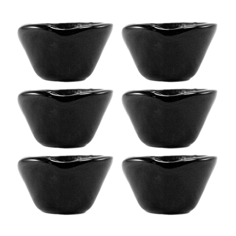 Diamètre de la vaisselle en verre: H 2,75 po: 1,5 po 2 oz Ramequin rond en verre (ensemble de 6), Noir, noir, noir, noir