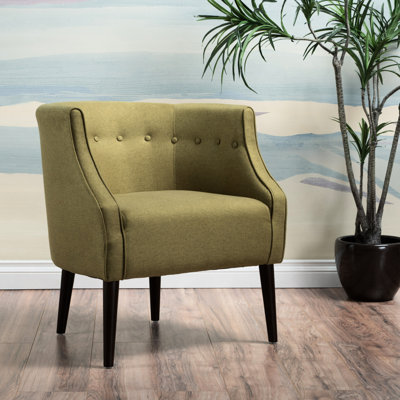 Fauteuil club en tissu avec capitonnage à boutons sophistiqué et pieds en bois de bouleau, l 29,5 po x H 30,38 po x P 26,77 po pour le salon