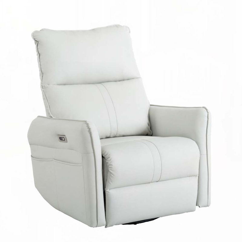 Fauteuil inclinable berçant électrique pivotant 270 ° avec ports USB, Gris clair
