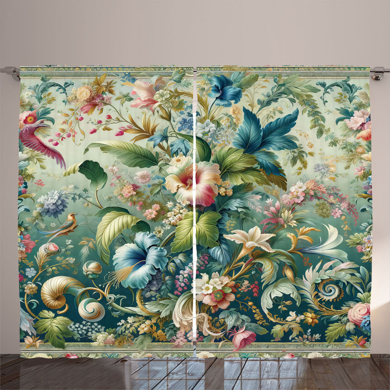 Holsted Semi Sheer Curtain Pair, 108" W x 63" L