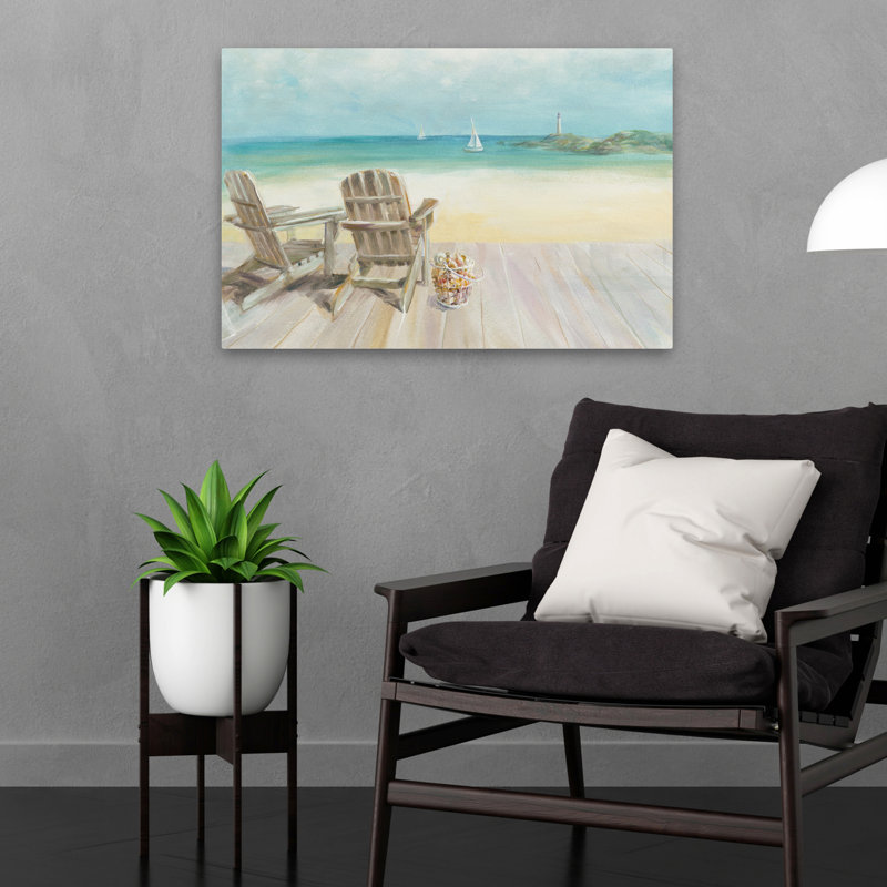 Adirondack, chaise et plage, bord de mer, matin, sans fenêtre, H 16 po x l 24 po