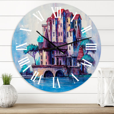 Skypscrapers par le pont dans l'ancienne ville - horloge murale traditionnelle
