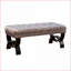Banc de rangement multifonctionnel capitonné avec repose-pieds de 41 po de largeur pour le salon du hall d'entrée | Pieds en bois | Noir-833291105
