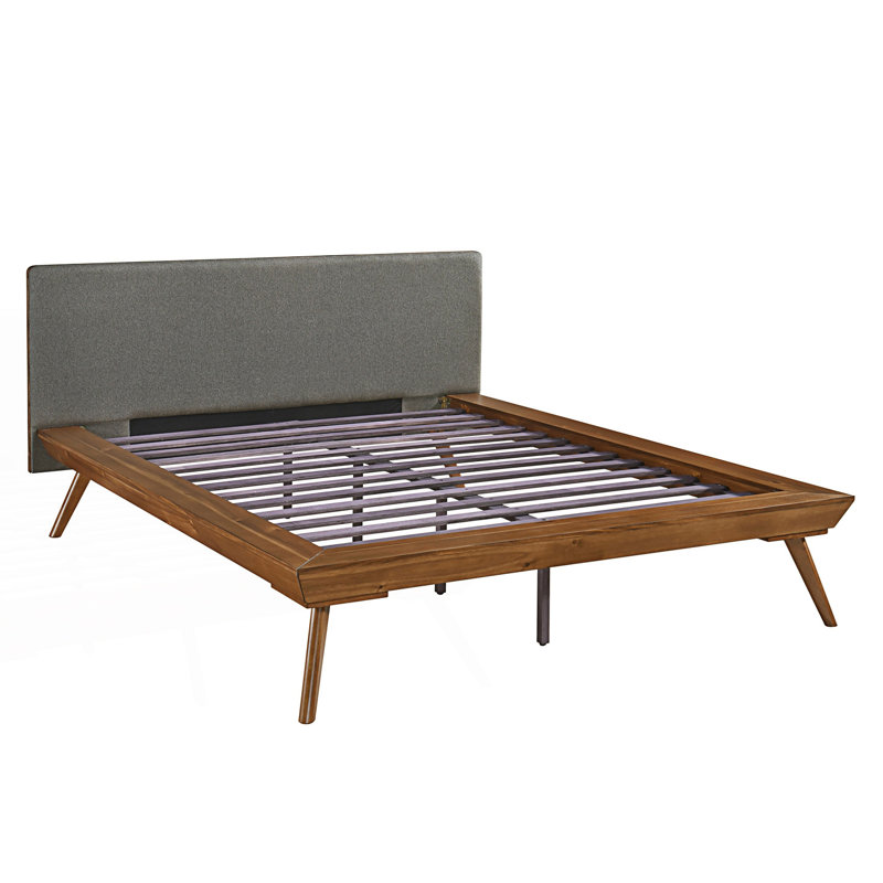 1Pc Platform Bed With Upholstered Headboard, Queen