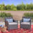 St Outdoor Chairs (2) - Grey Pe & Iron, Waterproof Fabric Cushions, 28.53" D X W 31.14" H, 21.98 Lbs 2Pcs + Iron Pad, 28.53In 31.14In, 21.98Lb Weight