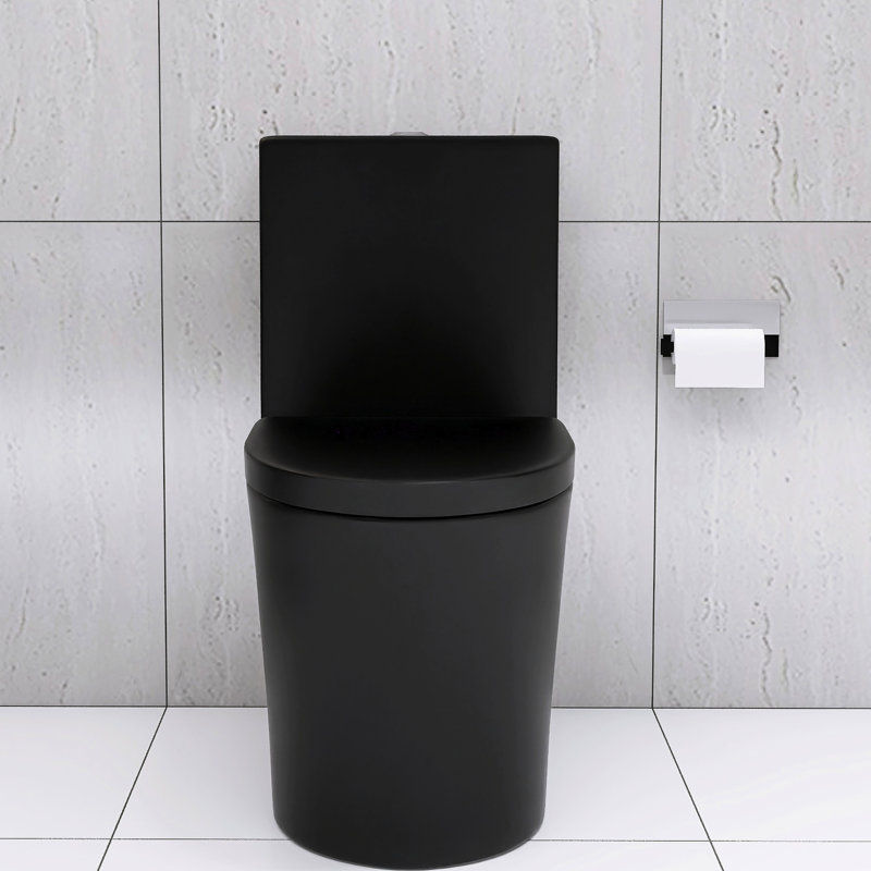 Bathroom Toilet In Matte Black, Dual Flush 1.1/1.6 , Advanced Flushing Performance Energy, Matte Black