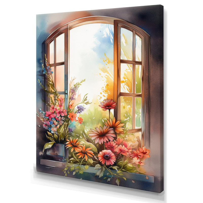 Vitrine florale Nariyah I, H 32 po x l 16 po x P 1 po, Toile tendue